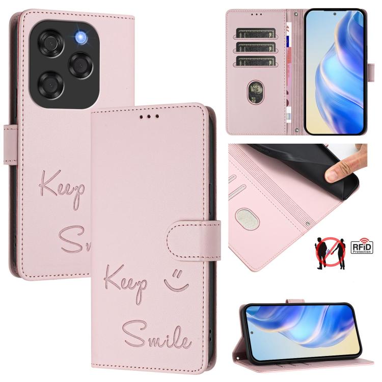 Smile Embossing RFID Leather Phone Case, For Coolpad C16, For Coolpad X100, For Coolpad Cool 40i