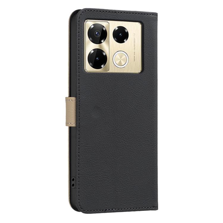 Splicing Color Hollow Flower Pattern RFID Leather Phone Case, For Infinix Note 40 Pro / 40 Pro+, For Infinix Note 40 4G