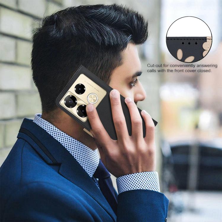 Splicing Color Hollow Flower Pattern RFID Leather Phone Case, For Infinix Note 40 Pro / 40 Pro+, For Infinix Note 40 4G