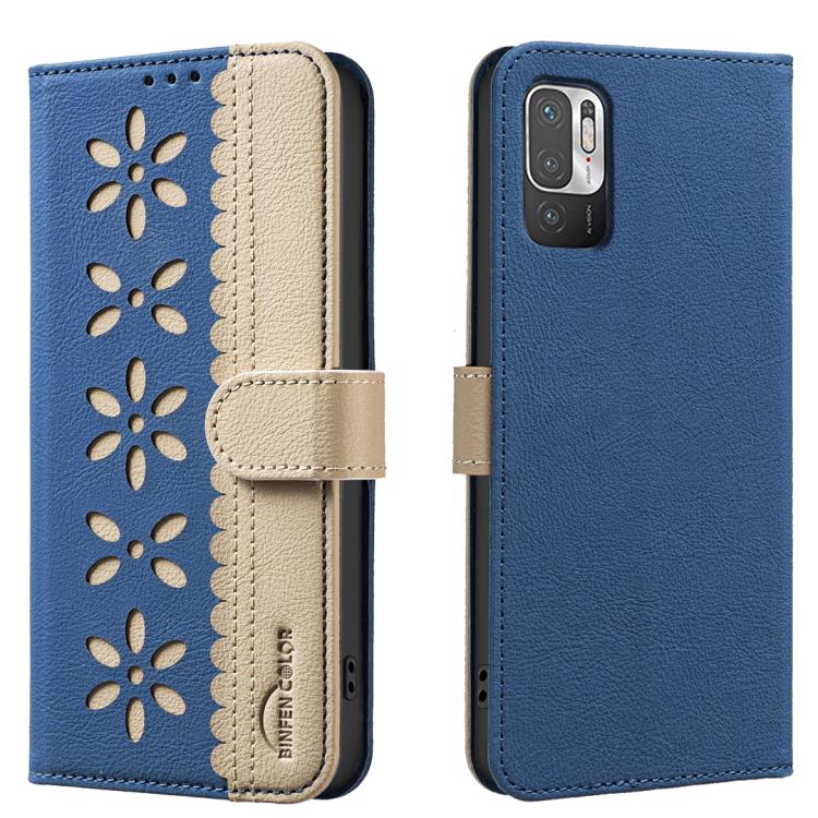 Splicing Color Hollow Flower Pattern RFID Leather Phone Case, For Redmi Note 11 Pro Global 6.67 inch, For Redmi 10 5G / Note 11 4G 6.5 inch, For Redmi Note 10 5G / Note 10T 5G, For Redmi Note 10 4G / Note 10S, For Redmi Note 10 Pro / 10 Pro Max