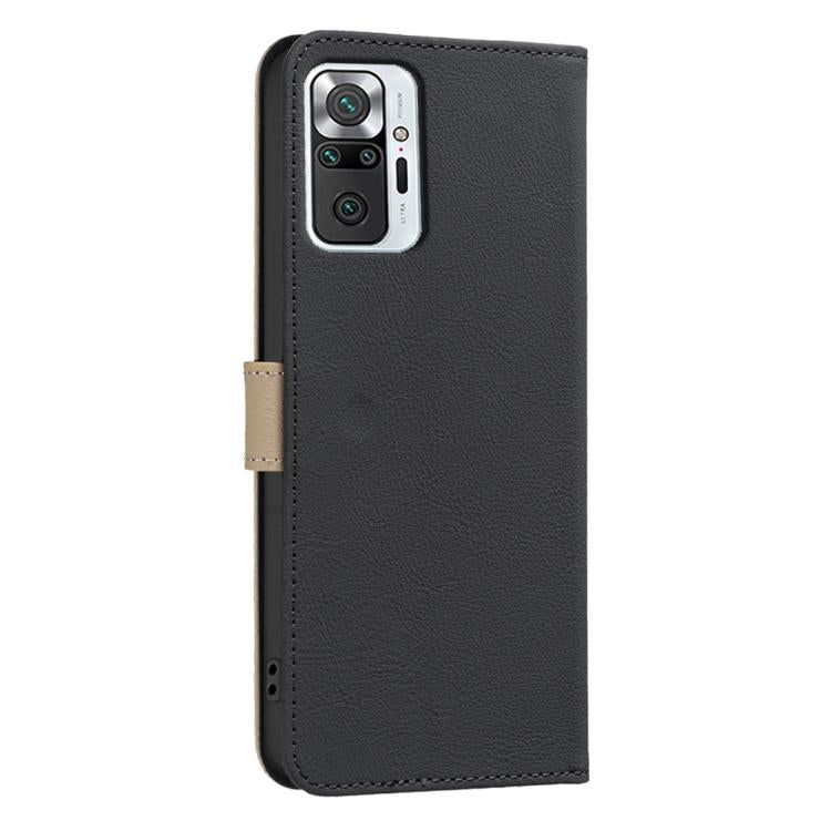 Splicing Color Hollow Flower Pattern RFID Leather Phone Case, For Redmi Note 10 Pro / 10 Pro Max