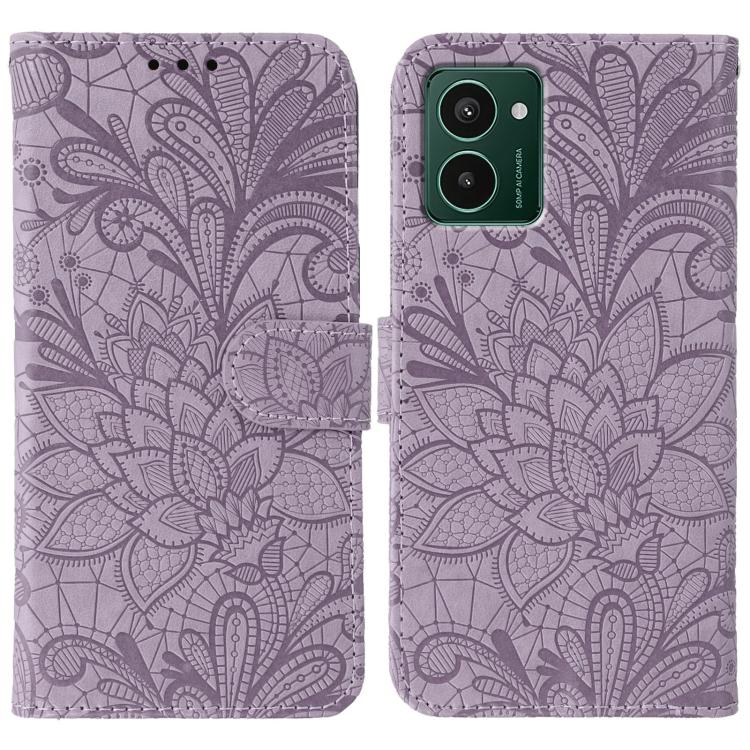 Lace Flower Embossing Flip Leather Phone Case, For HMD Pulse Pro