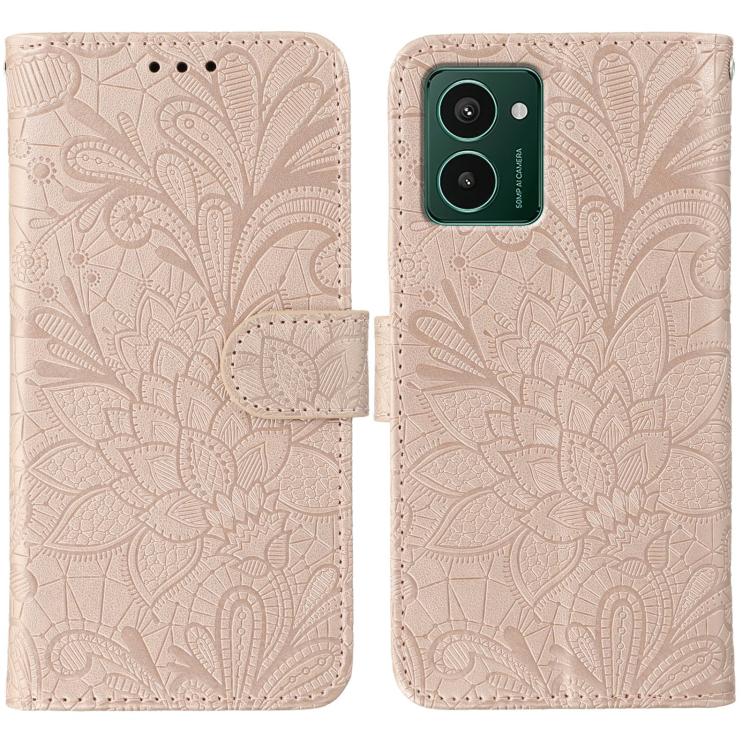 Lace Flower Embossing Flip Leather Phone Case, For HMD Pulse Pro