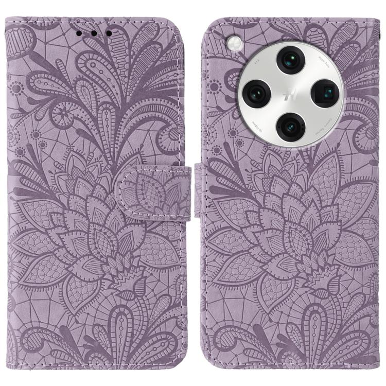 Lace Flower Embossing Flip Leather Phone Case, For OPPO Find X8 Pro