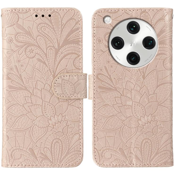 Lace Flower Embossing Flip Leather Phone Case, For OPPO Find X8 Pro