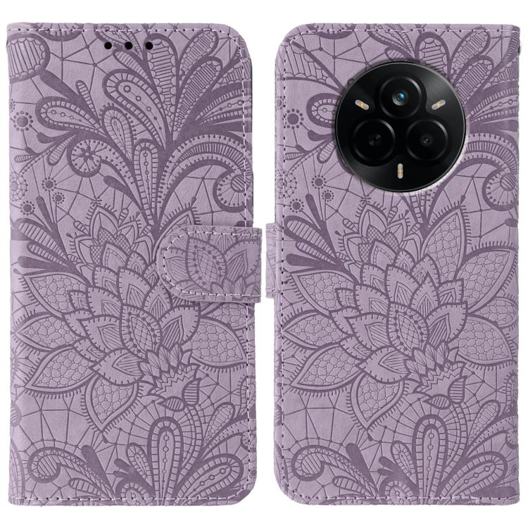 Lace Flower Embossing Flip Leather Phone Case, For Realme 14 Pro+, For Realme 14 Pro, For Realme 14x, For Realme GT 7 Pro