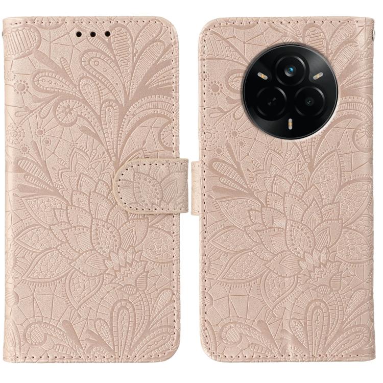 Lace Flower Embossing Flip Leather Phone Case, For Realme 14 Pro+, For Realme 14 Pro, For Realme 14x, For Realme GT 7 Pro