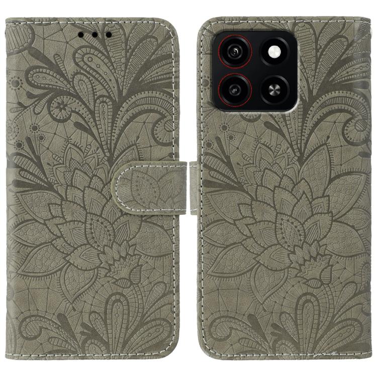 Lace Flower Embossing Flip Leather Phone Case, For ZTE Blade A35