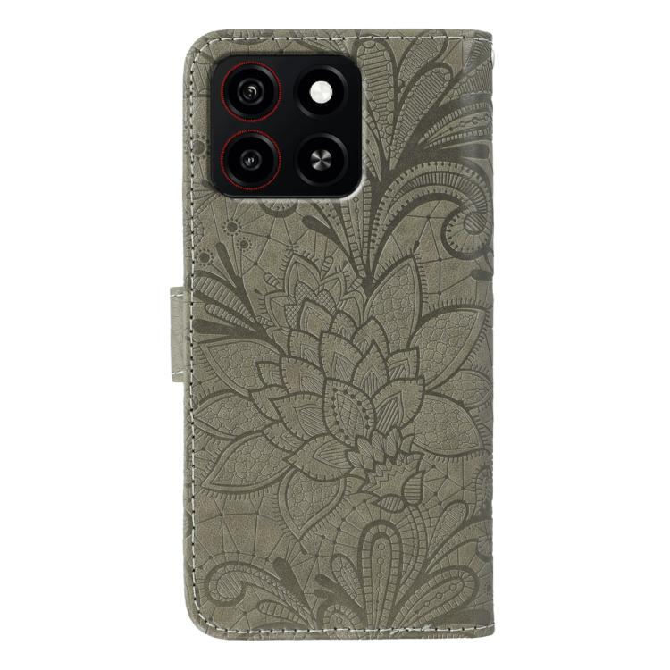 Lace Flower Embossing Flip Leather Phone Case, For ZTE Blade A35