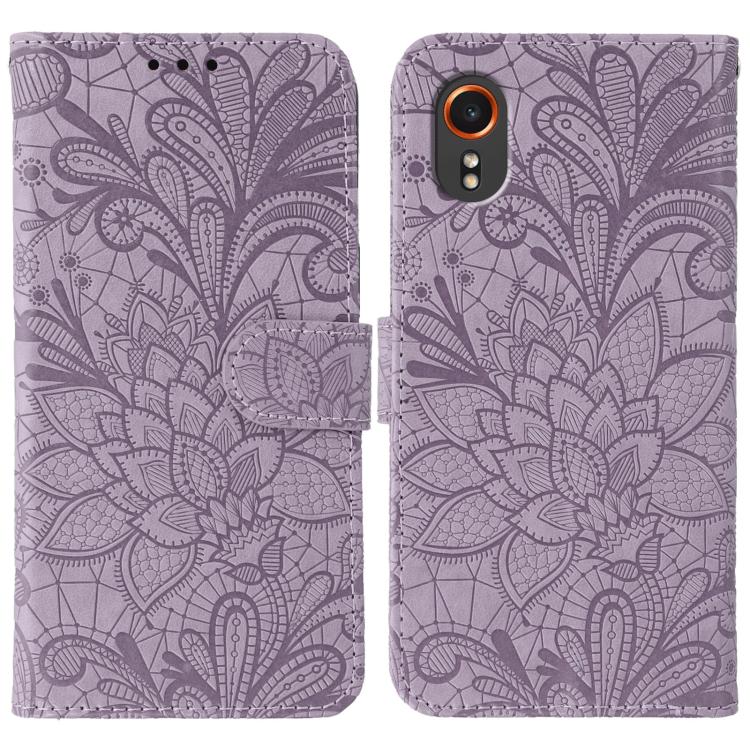 Lace Flower Embossing Flip Leather Phone Case, For Samsung Galaxy XCover7 Pro, For Samsung Galaxy XCover7