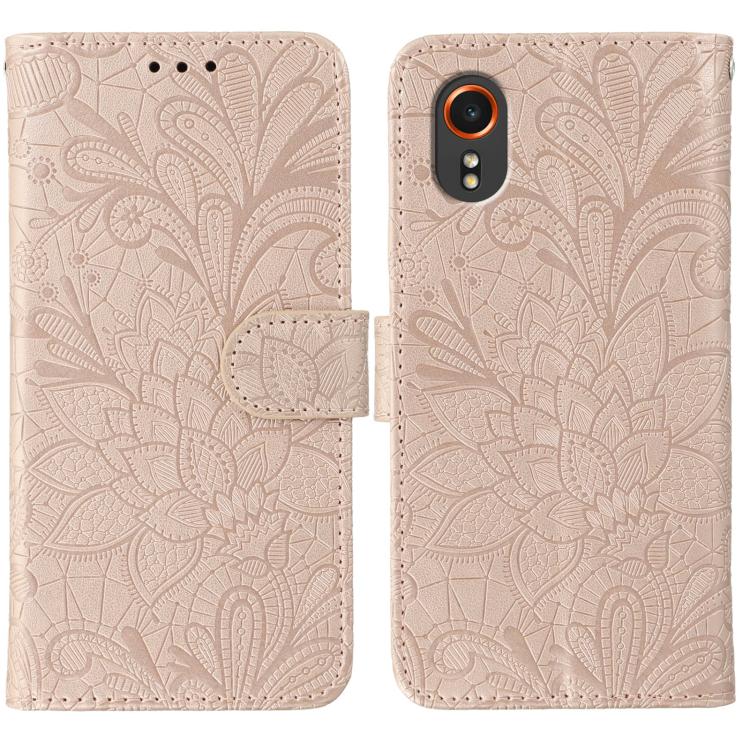 Lace Flower Embossing Flip Leather Phone Case, For Samsung Galaxy XCover7 Pro, For Samsung Galaxy XCover7