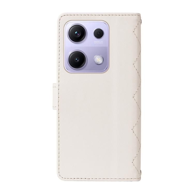Three Card Slot Diamond Grid Leather Phone Case with Long / Short Straps, For Xiaomi Poco M6 Pro 4G Global