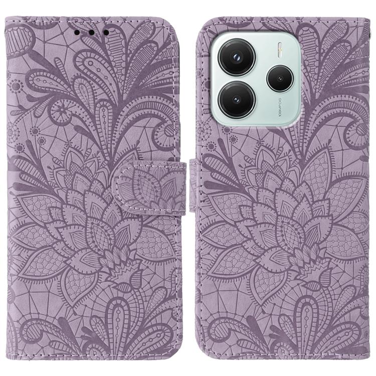 Lace Flower Embossing Flip Leather Phone Case, For Redmi Note 14 4G 164.84mm EU, For Redmi Note 14 Pro 4G Global, For Redmi Note 14 5G Global, For Redmi Note 14 4G 163.25mm Global