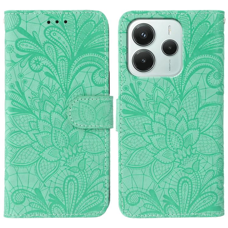 Lace Flower Embossing Flip Leather Phone Case, For Redmi Note 14 4G 164.84mm EU, For Redmi Note 14 Pro 4G Global, For Redmi Note 14 5G Global, For Redmi Note 14 4G 163.25mm Global