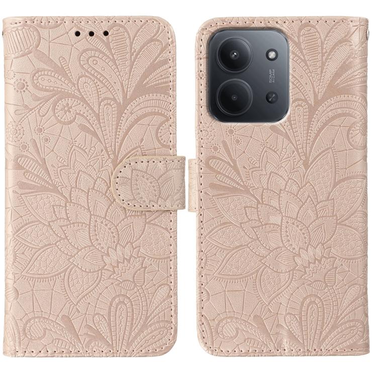 Lace Flower Embossing Flip Leather Phone Case, For Redmi 15C 5G / 4G EU 173mm, For Redmi 15 5G Global / 15 4G SEA, For Redmi 15 5G / 4G EU 171mm, For Redmi 15C 5G / 4G Global 171mm, For Redmi Turbo 4 Pro 5G / Poco F7, For Redmi A5 4G 173.3mm           ...