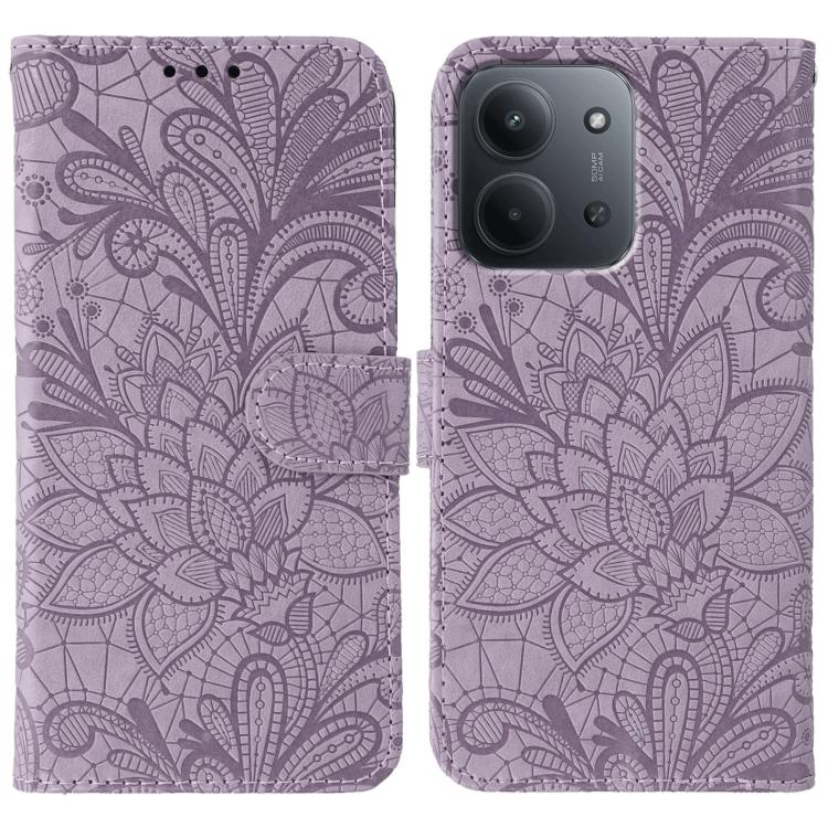 Lace Flower Embossing Flip Leather Phone Case, For Redmi 15C 5G / 4G EU 173mm, For Redmi 15 5G Global / 15 4G SEA, For Redmi 15 5G / 4G EU 171mm, For Redmi 15C 5G / 4G Global 171mm, For Redmi Turbo 4 Pro 5G / Poco F7, For Redmi A5 4G 173.3mm           ...