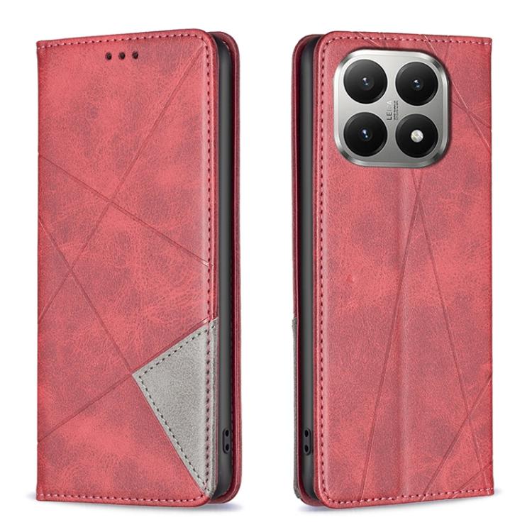 Rhombus Texture Magnetic Leather Phone Case, For Xiaomi 17T Pro 5G, For Xiaomi 17T 5G, For Xiaomi Poco M7 4G 169mm, For Xiaomi 15T Pro, For Xiaomi 15T 5G, For Xiaomi Poco C71, For Xiaomi Poco F7 Pro / F7 Ultra