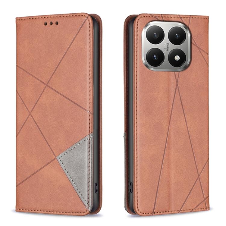 Rhombus Texture Magnetic Leather Phone Case, For Xiaomi 17T Pro 5G, For Xiaomi 17T 5G, For Xiaomi Poco M7 4G 169mm, For Xiaomi 15T Pro, For Xiaomi 15T 5G, For Xiaomi Poco C71, For Xiaomi Poco F7 Pro / F7 Ultra