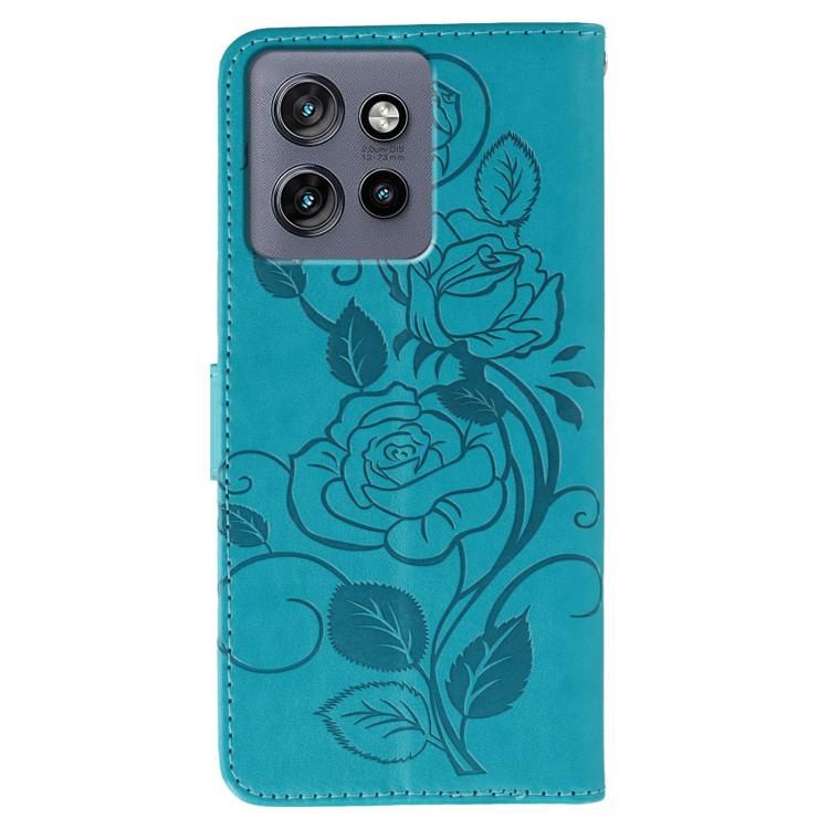 Rose Butterfly Embossed Leather Phone Case, For Motorola Edge 50 Neo, For Motorola Edge 50 Ultra, For Motorola Edge 50 Pro, For Motorola Edge 50 Fusion
