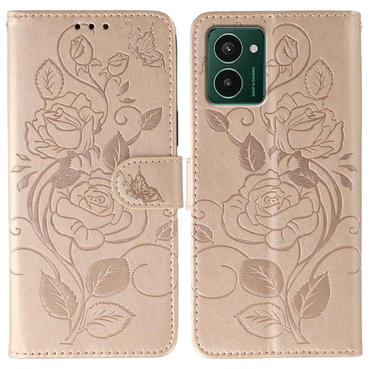 Rose Butterfly Embossed Leather Phone Case, For HMD Pulse Pro