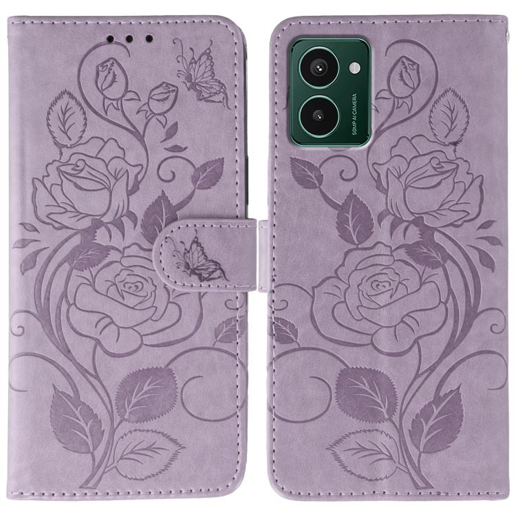 Rose Butterfly Embossed Leather Phone Case, For HMD Pulse Pro