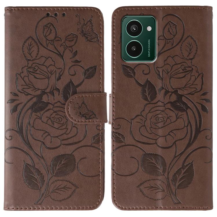 Rose Butterfly Embossed Leather Phone Case, For HMD Pulse Pro