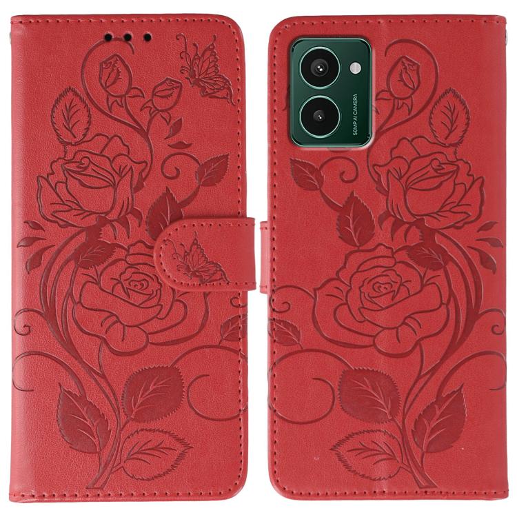 Rose Butterfly Embossed Leather Phone Case, For HMD Pulse Pro