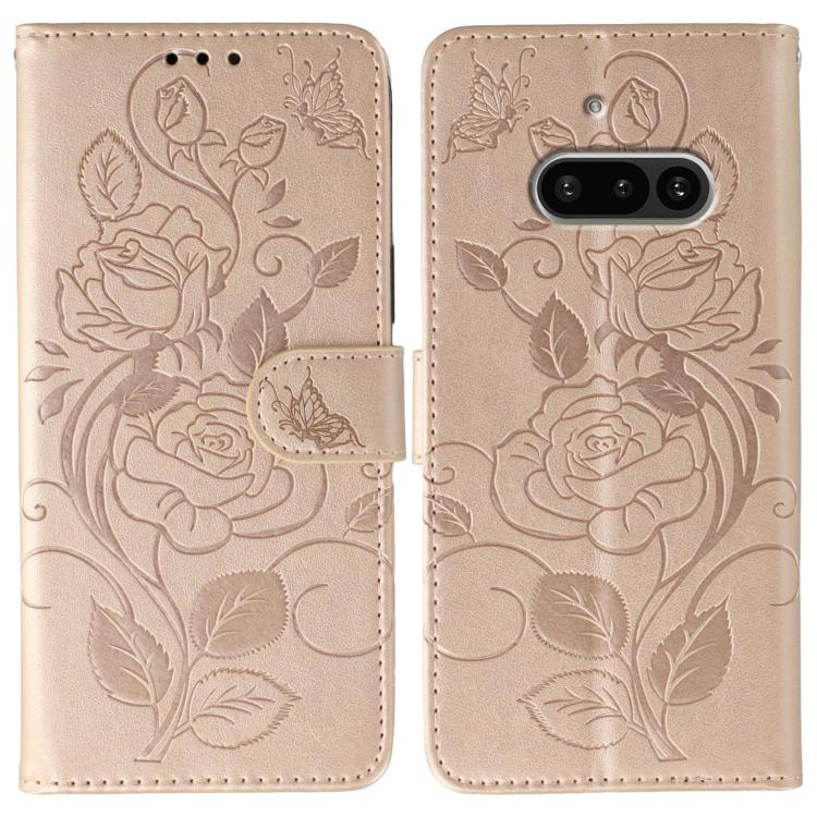 Rose Butterfly Embossed Leather Phone Case, For Nothing CMF Phone 2 Pro, For Nothing Phone 3a, For Nothing Phone 3a Pro, For Nothing CMF Phone 1