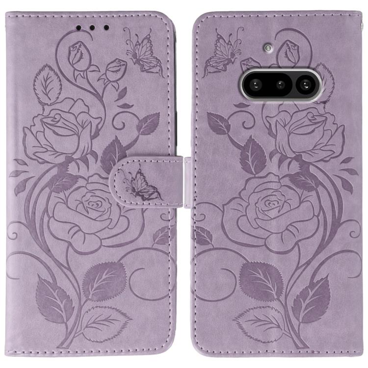 Rose Butterfly Embossed Leather Phone Case, For Nothing CMF Phone 2 Pro, For Nothing Phone 3a, For Nothing Phone 3a Pro, For Nothing CMF Phone 1