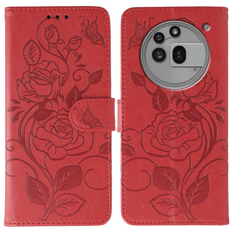 Rose Butterfly Embossed Leather Phone Case, For Nothing CMF Phone 2 Pro, For Nothing Phone 3a, For Nothing Phone 3a Pro, For Nothing CMF Phone 1