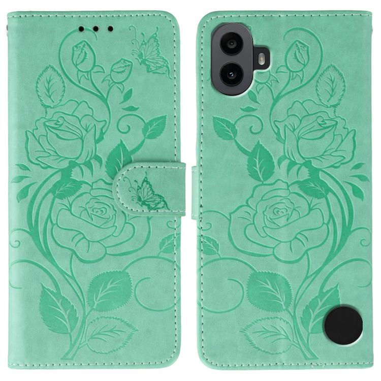Rose Butterfly Embossed Leather Phone Case, For Nothing CMF Phone 2 Pro, For Nothing Phone 3a, For Nothing Phone 3a Pro, For Nothing CMF Phone 1