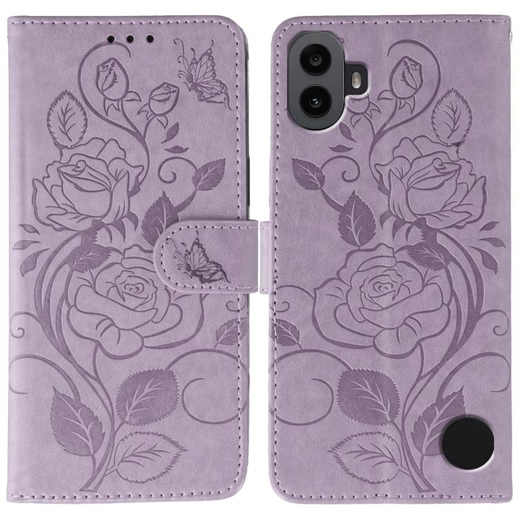 Rose Butterfly Embossed Leather Phone Case, For Nothing CMF Phone 2 Pro, For Nothing Phone 3a, For Nothing Phone 3a Pro, For Nothing CMF Phone 1