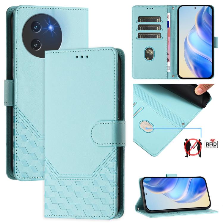 Honeycomb Embossing RFID Leather Phone Case, For Doogee Note 56 / Note 56 Pro, For Doogee N60 Pro, For Doogee Note 59 / Note 59 Pro