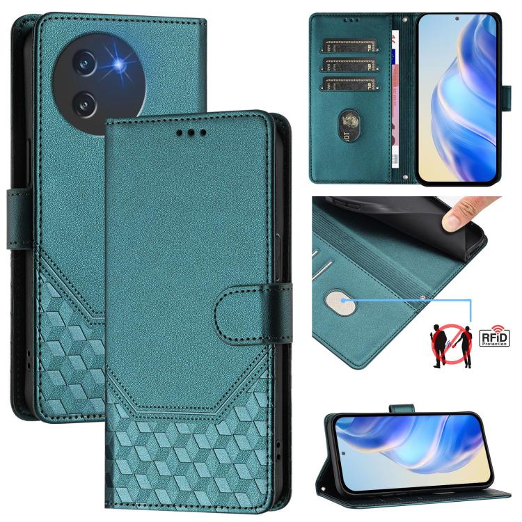 Honeycomb Embossing RFID Leather Phone Case, For Doogee Note 56 / Note 56 Pro, For Doogee N60 Pro, For Doogee Note 59 / Note 59 Pro