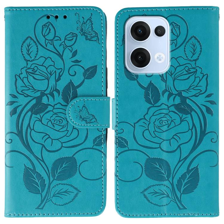 Rose Butterfly Embossed Leather Phone Case, For OPPO Find X9, For OPPO A6 Pro 5G, For OPPO Find X9 Pro, For OPPO A5 Pro 5G Global, For OPPO Reno13 Pro 5G Global, For OPPO Reno13 5G Global, For OPPO Reno13 F 4G Global / 5G Global, For OPPO Find X8