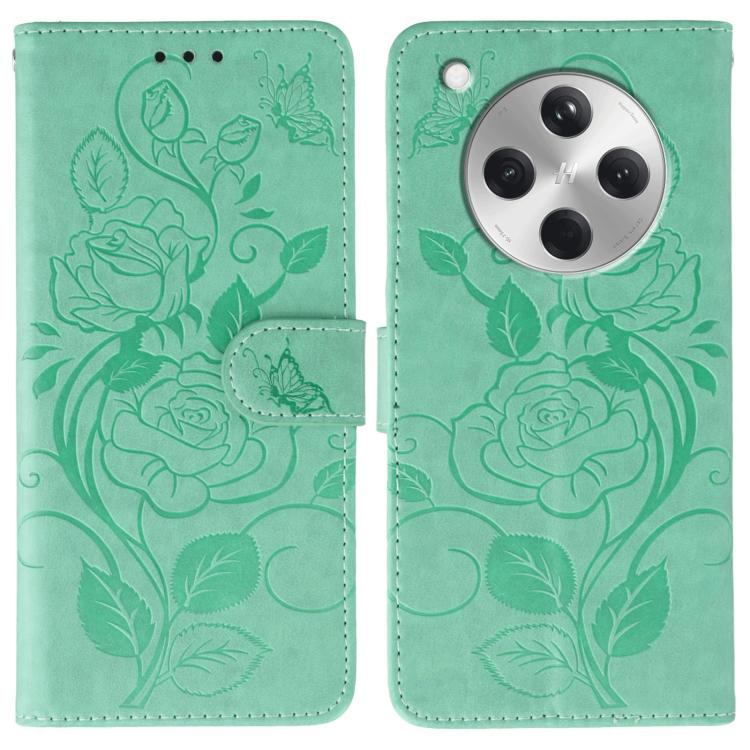 Rose Butterfly Embossed Leather Phone Case, For OPPO Find X9, For OPPO A6 Pro 5G, For OPPO Find X9 Pro, For OPPO A5 Pro 5G Global, For OPPO Reno13 Pro 5G Global, For OPPO Reno13 5G Global, For OPPO Reno13 F 4G Global / 5G Global, For OPPO Find X8