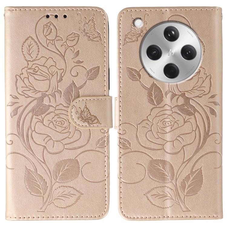 Rose Butterfly Embossed Leather Phone Case, For OPPO Find X9, For OPPO A6 Pro 5G, For OPPO Find X9 Pro, For OPPO A5 Pro 5G Global, For OPPO Reno13 Pro 5G Global, For OPPO Reno13 5G Global, For OPPO Reno13 F 4G Global / 5G Global, For OPPO Find X8