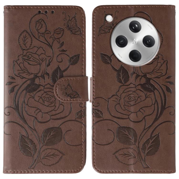 Rose Butterfly Embossed Leather Phone Case, For OPPO Find X9, For OPPO A6 Pro 5G, For OPPO Find X9 Pro, For OPPO A5 Pro 5G Global, For OPPO Reno13 Pro 5G Global, For OPPO Reno13 5G Global, For OPPO Reno13 F 4G Global / 5G Global, For OPPO Find X8