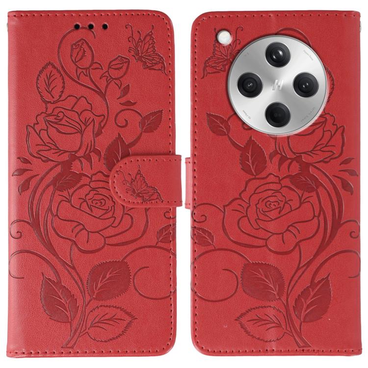 Rose Butterfly Embossed Leather Phone Case, For OPPO Find X9, For OPPO A6 Pro 5G, For OPPO Find X9 Pro, For OPPO A5 Pro 5G Global, For OPPO Reno13 Pro 5G Global, For OPPO Reno13 5G Global, For OPPO Reno13 F 4G Global / 5G Global, For OPPO Find X8