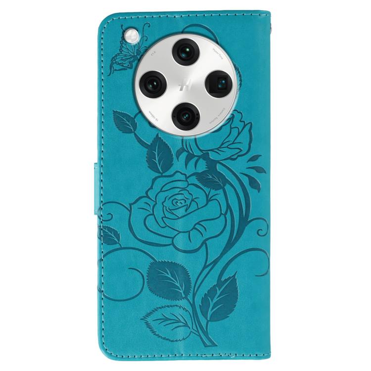 Rose Butterfly Embossed Leather Phone Case, For OPPO Find X8 Pro