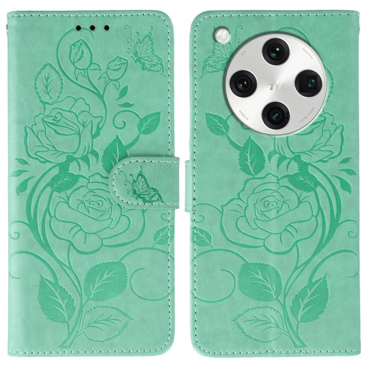 Rose Butterfly Embossed Leather Phone Case, For OPPO Find X8 Pro