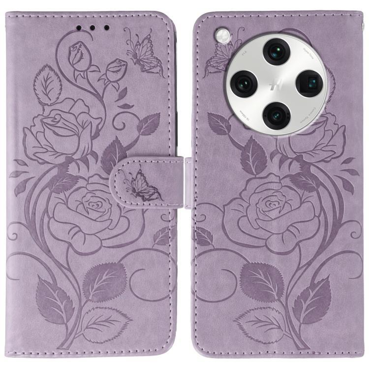 Rose Butterfly Embossed Leather Phone Case, For OPPO Find X8 Pro