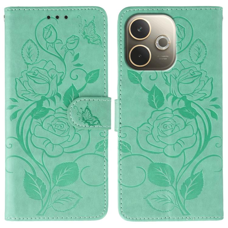 Rose Butterfly Embossed Leather Phone Case, For OPPO Find X9, For OPPO A6 Pro 5G, For OPPO Find X9 Pro, For OPPO A5 Pro 5G Global, For OPPO Reno13 Pro 5G Global, For OPPO Reno13 5G Global, For OPPO Reno13 F 4G Global / 5G Global, For OPPO Find X8