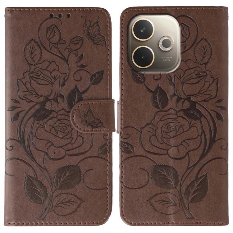 Rose Butterfly Embossed Leather Phone Case, For OPPO Find X9, For OPPO A6 Pro 5G, For OPPO Find X9 Pro, For OPPO A5 Pro 5G Global, For OPPO Reno13 Pro 5G Global, For OPPO Reno13 5G Global, For OPPO Reno13 F 4G Global / 5G Global, For OPPO Find X8