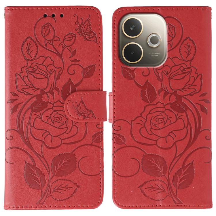 Rose Butterfly Embossed Leather Phone Case, For OPPO Find X9, For OPPO A6 Pro 5G, For OPPO Find X9 Pro, For OPPO A5 Pro 5G Global, For OPPO Reno13 Pro 5G Global, For OPPO Reno13 5G Global, For OPPO Reno13 F 4G Global / 5G Global, For OPPO Find X8