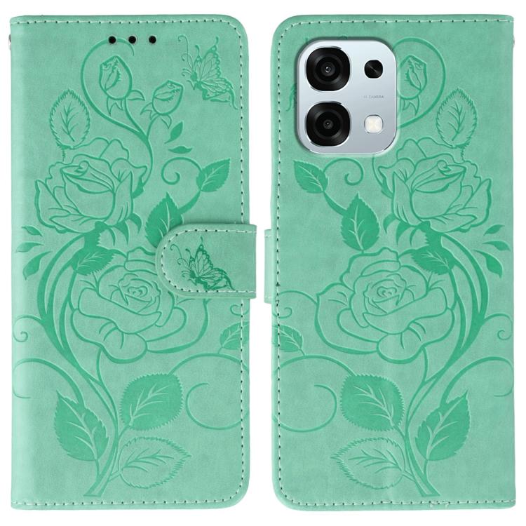 Rose Butterfly Embossed Leather Phone Case, For OPPO Find X9, For OPPO A6 Pro 5G, For OPPO Find X9 Pro, For OPPO A5 Pro 5G Global, For OPPO Reno13 Pro 5G Global, For OPPO Reno13 5G Global, For OPPO Reno13 F 4G Global / 5G Global, For OPPO Find X8