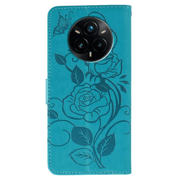 Rose Butterfly Embossed Leather Phone Case, For Realme 14 Pro+, For Realme 14 Pro, For Realme 14x, For Realme GT 7 Pro