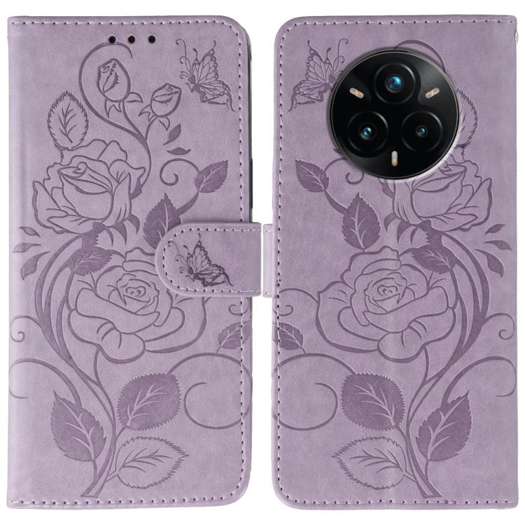 Rose Butterfly Embossed Leather Phone Case, For Realme 14 Pro+, For Realme 14 Pro, For Realme 14x, For Realme GT 7 Pro