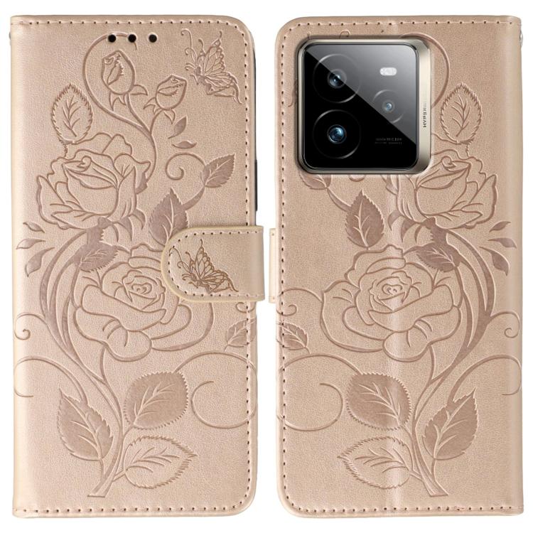 Rose Butterfly Embossed Leather Phone Case, For Realme 14 Pro+, For Realme 14 Pro, For Realme 14x, For Realme GT 7 Pro