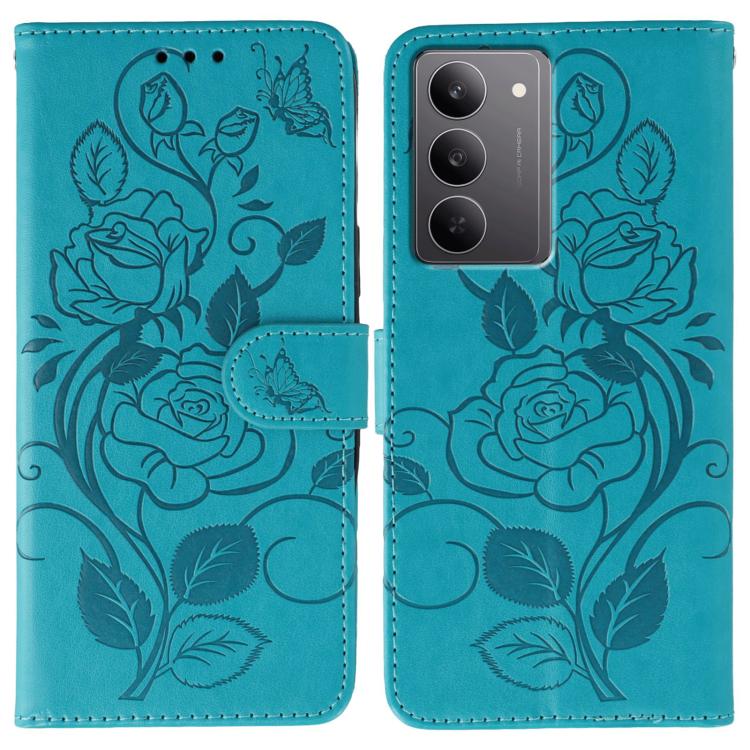 Rose Butterfly Embossed Leather Phone Case, For Realme 14 Pro+, For Realme 14 Pro, For Realme 14x, For Realme GT 7 Pro